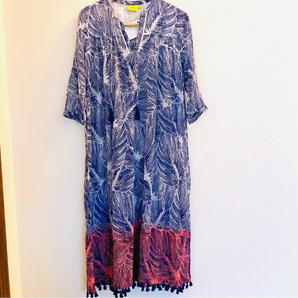 NEW ROBERTA ROLLER RABBIT Palm Pink Ombre Long Kurta Swim Cover Up Size XS - Picture 12 of 12